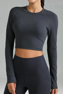 Dreamlux® Long Sleeve Cropped Workout Shirts