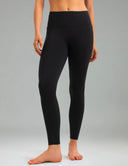 Fleece Lined No Front Seam 26.5" Thermal Leggings w/ Pockets