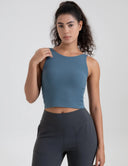 Dreamlux High Neck U-Back Workout Tank Top w/ Removable Padded Cups