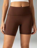 Dreamlux High Waisted No Front Seam 6" Biker Shorts w/ Pockets