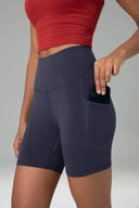 Essential High Waisted No-Roll 6" Sports Shorts w/ Pockets