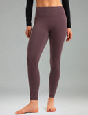 Fleece Lined No Front Seam 26.5" Thermal Leggings w/ Pockets