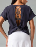 Sorona Batwing Sleeve Twist-Back Relaxed Fit Top