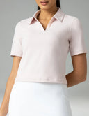 Sorona V-Neck Cropped Polo Shirt – Relaxed Fit
