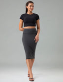 Dreamlux High-Rise Slim-Fit Midi Work Skirt