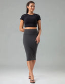 Dreamlux High-Rise Slim-Fit Midi Work Skirt
