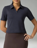 Sorona V-Neck Cropped Polo Shirt – Relaxed Fit