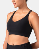 Dreamlux V-Neck Strappy Back Workout Bra – Light Support