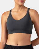 Dreamlux V-Neck Strappy Back Workout Bra – Light Support