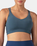 Dreamlux V-Neck Strappy Back Workout Bra – Light Support