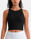Dreamlux High Neck U-Back Tank Top w/ Removable Padded Cups