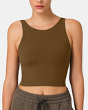 Dreamlux High Neck U-Back Tank Top w/ Removable Padded Cups