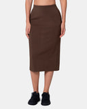 Velvra Modal Streamline Midi Skirt w/ Pockets