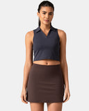 Sorona Sleeveless Crop Polo Tank – Slim-Fit