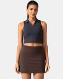 Sorona Sleeveless Crop Polo Tank – Slim-Fit
