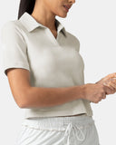 Sorona V-Neck Cropped Polo Shirt – Relaxed Fit