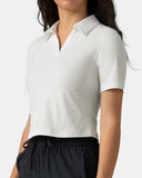 Sorona V-Neck Cropped Polo Shirt – Relaxed Fit