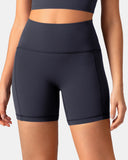 Dreamlux High Waisted No Front Seam 6" Biker Short w/ Pockets