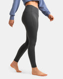 Fleece Lined No Front Seam 26.5" Thermal Leggings w/ Pockets
