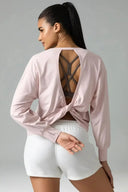 Sorona Oversized Long Sleeve Top w/ Twisted Open Back