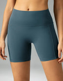 Dreamlux High Waisted No Front Seam 6" Biker Shorts w/ Pockets