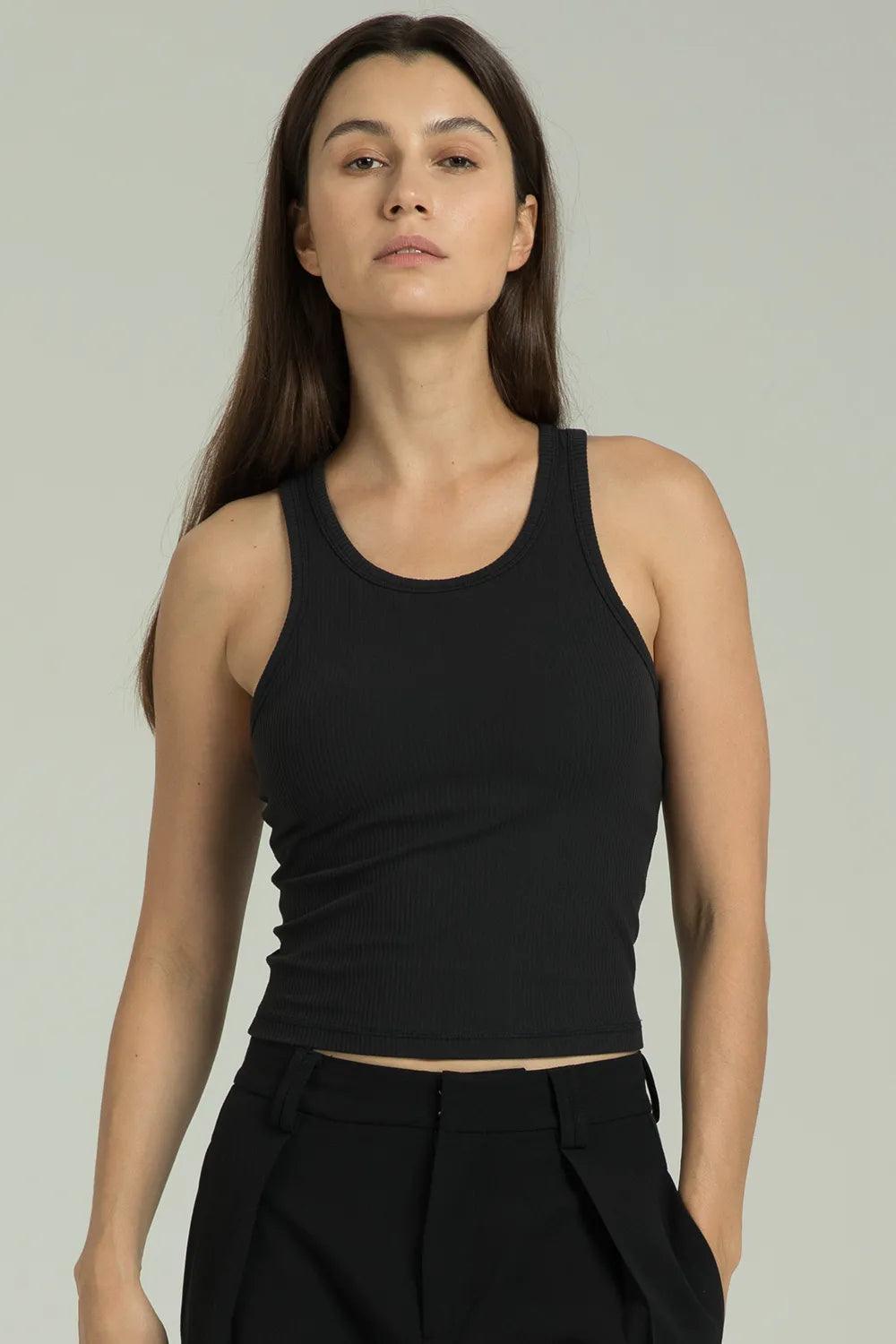 Tank top with top built in shelf bra