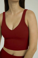 Camiseta sin mangas corta con cuello en V acanalado Dreamlux 