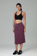 Velvra Modal Streamline Midi Skirt w/ Pockets