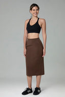 Velvra Modal Streamline Midi Skirt w/ Pockets
