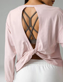 Sorona Oversized Long Sleeve Top w/ Twisted Open Back