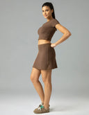 Dreamlux High Waisted Seamless Work Skirt w/ Built-in Shorts & Pockets