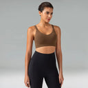 Dreamlux V-Neck Strappy Back Workout Bra – Light Support