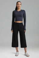 Dreamlux Mid Waisted Cropped Wide Leg Pant