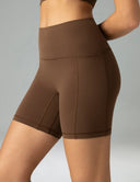 Dreamlux High Waisted No Front Seam 6" Biker Shorts w/ Pockets