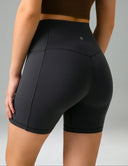 Dreamlux High Waisted No Front Seam 6" Biker Shorts w/ Pockets
