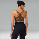 Dreamlux V-Neck Strappy Back Workout Bra – Light Support