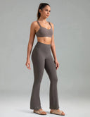 Dreamlux High Waisted No Front Seam Flare Legging w/Pockets 31.5"