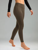 Fleece Lined No Front Seam 26.5" Thermal Leggings w/ Pockets