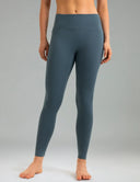Fleece Lined No Front Seam 26.5" Thermal Leggings w/ Pockets
