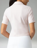 Sorona V-Neck Cropped Polo Shirt – Relaxed Fit