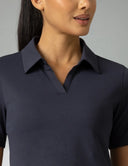 Sorona V-Neck Cropped Polo Shirt – Relaxed Fit