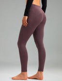 Fleece Lined No Front Seam 26.5" Thermal Leggings w/ Pockets