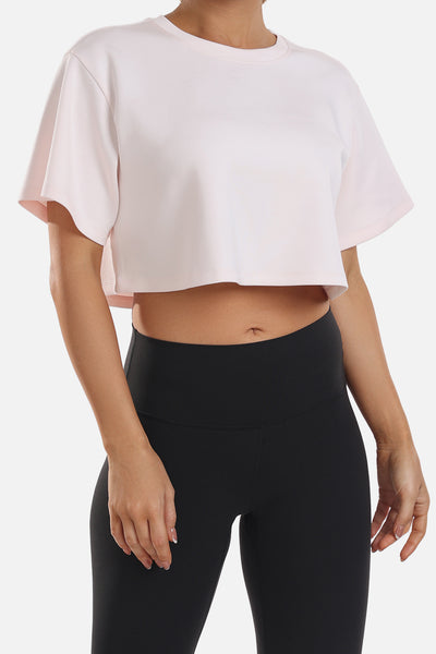 Colorfulkoala Women's Oversized T Shirts Ultra Soft Modal Crop Top