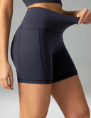 Dreamlux High Waisted No Front Seam 6" Biker Shorts w/ Pockets