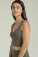 Camiseta sin mangas corta con cuello en V acanalado Dreamlux 