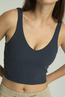 Camiseta sin mangas corta con cuello en V acanalado Dreamlux 