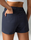 Essential Mid-Rise Casual Shorts w/ Adjustable Waistband 3.5"