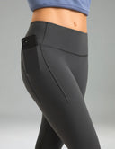 Fleece Lined No Front Seam 26.5" Thermal Leggings w/ Pockets