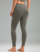 Fleece Lined No Front Seam 26.5" Thermal Leggings w/ Pockets