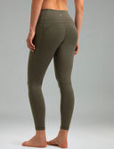 Fleece Lined No Front Seam 26.5" Thermal Leggings w/ Pockets
